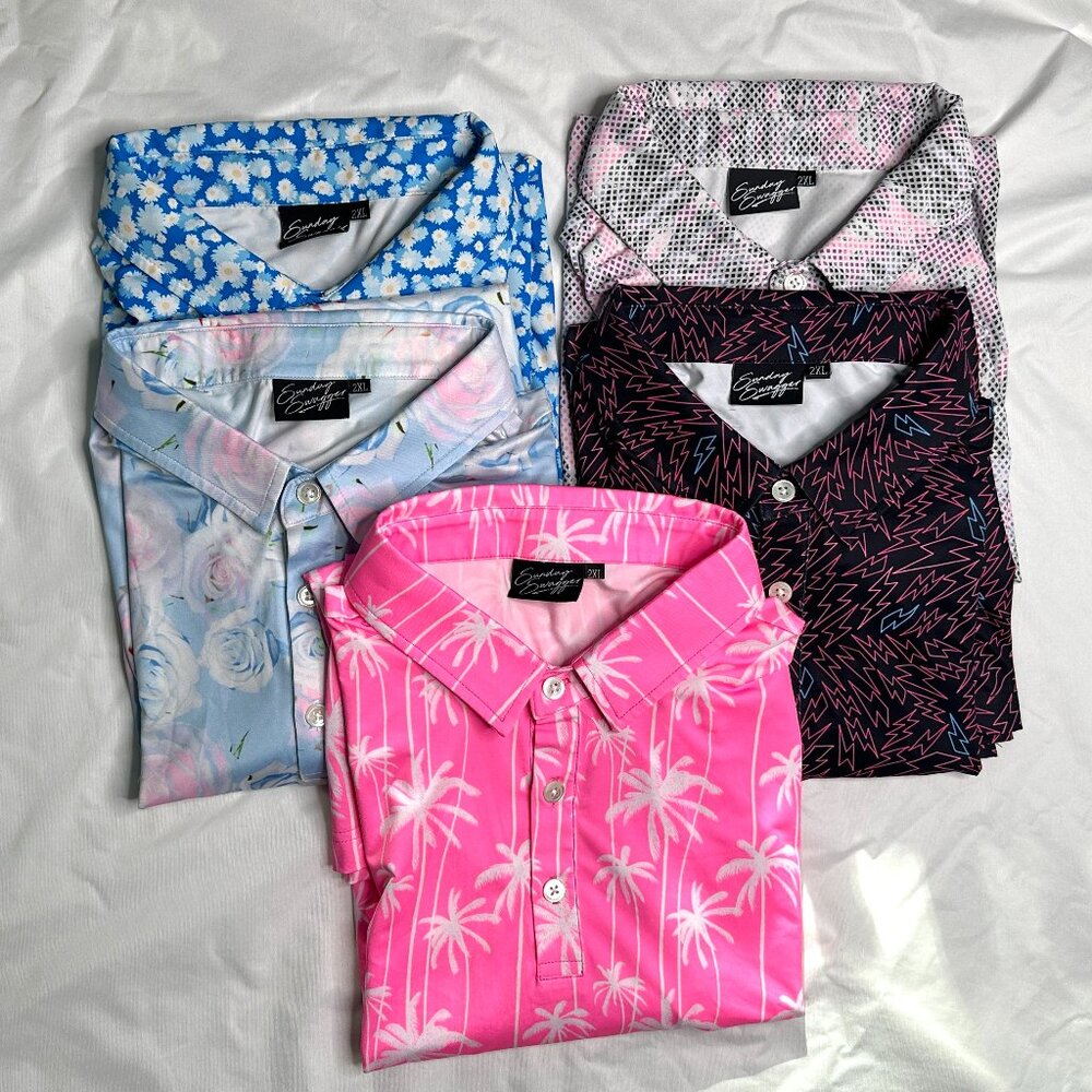 Sunday Swagger Men's Golf Polo Shirt's XXL Lot of 5 Performance Stretch - Picture 1 of 16